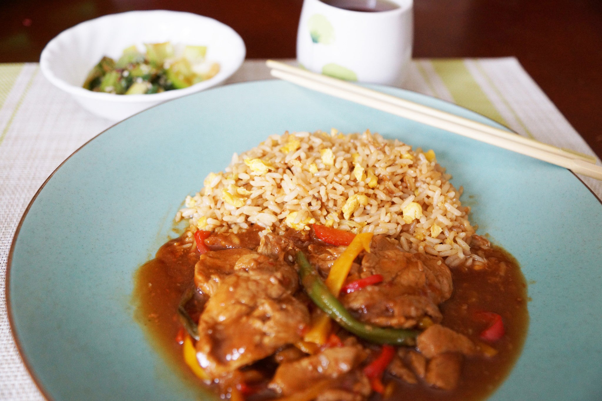 Homemade Take-Out: 5 Spice Pork Stir-Fry and Mandarin Fried Rice