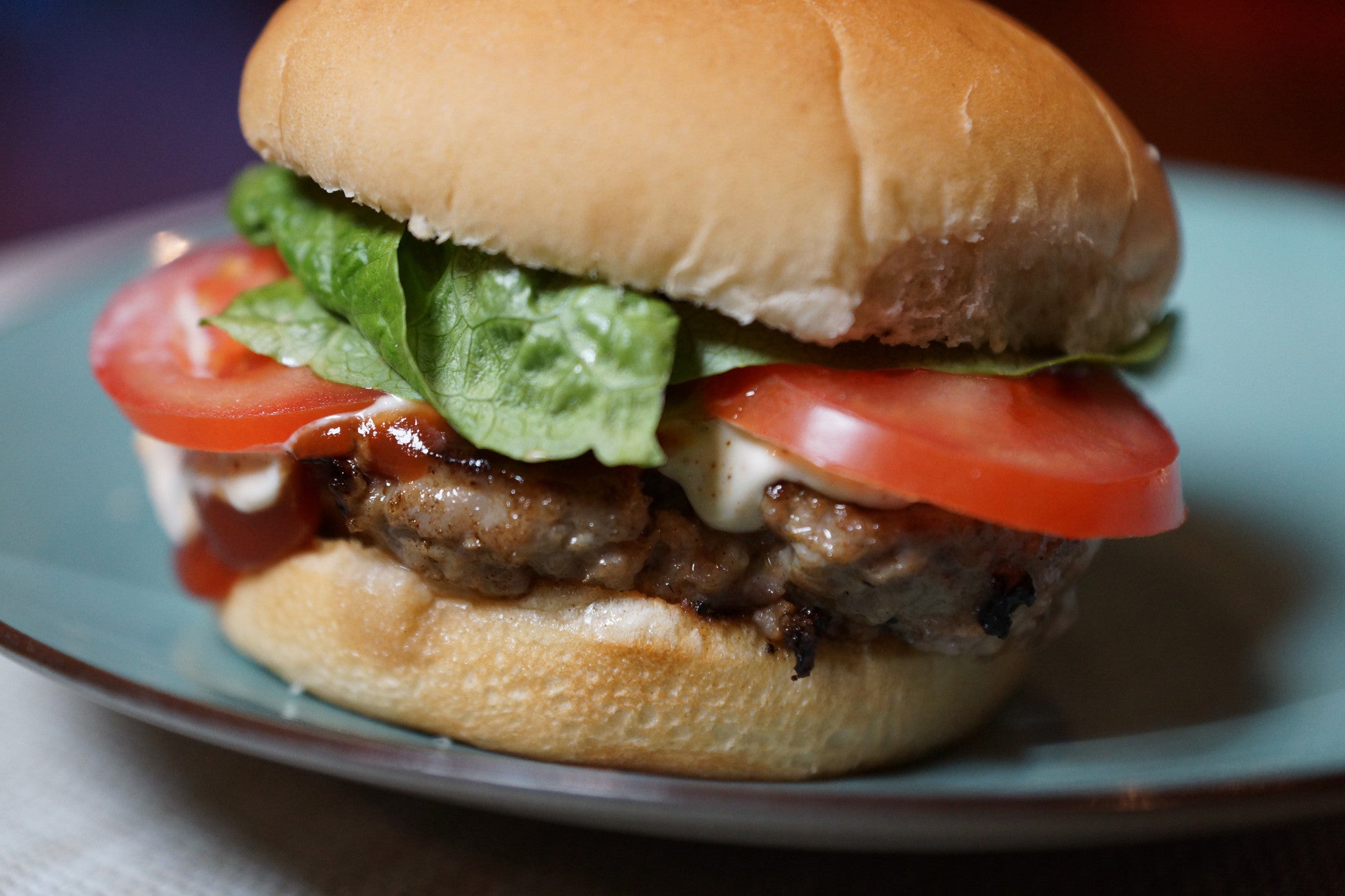 Pork and Veal Jalapeno Burgers with Chipotle Mayo