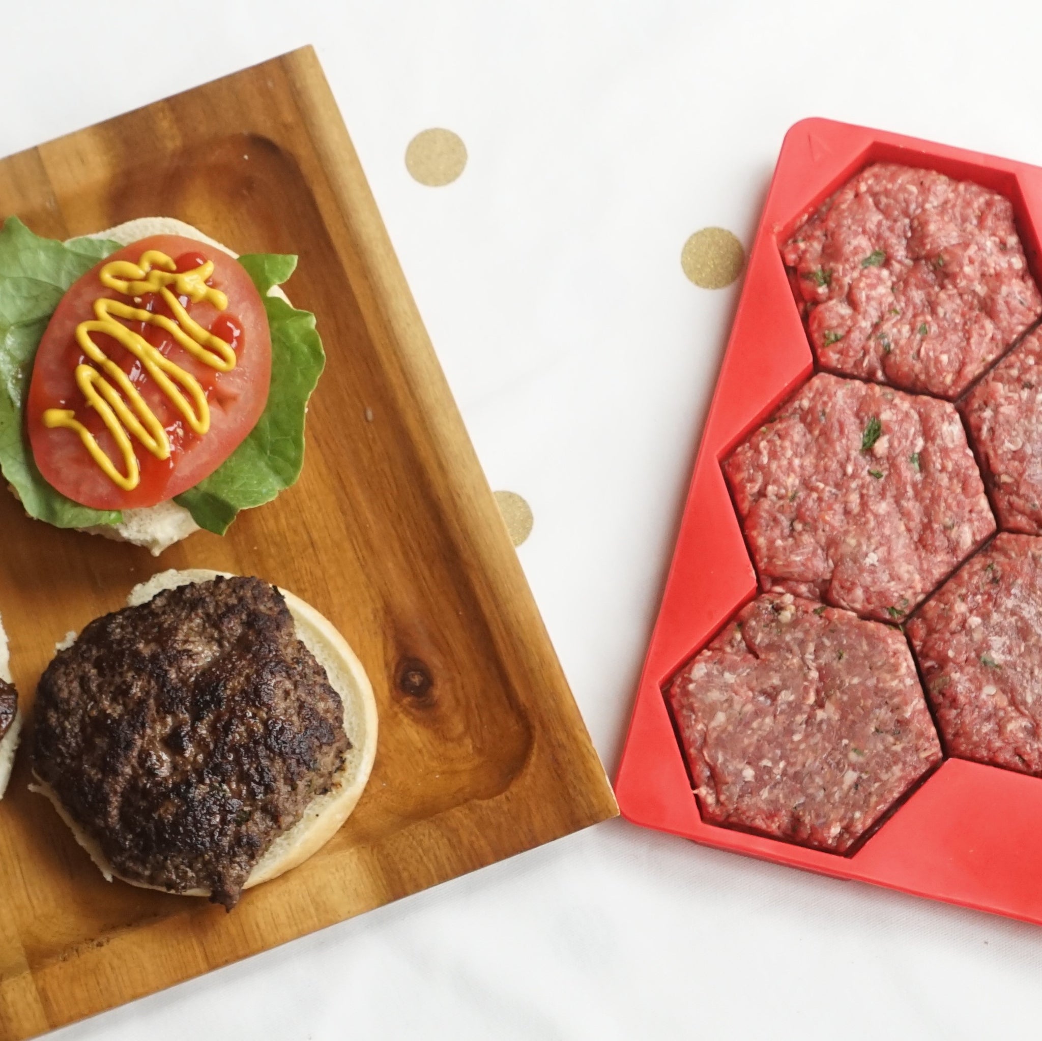 Shape+Store Burger Master 8-in-1 Innovative Burger Press 8-Patty Red